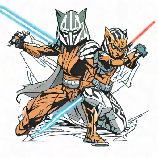 Ahsoka Tano vs Darth vader tattoo design idea