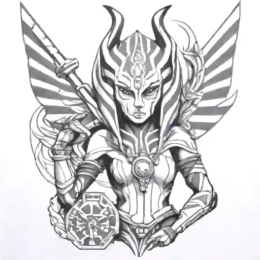Caduceus ahsoka tattoo design idea