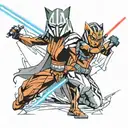 Ahsoka Tano vs Darth vader tattoo design idea