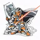 Ahsoka Tano vs Darth vader tattoo design idea