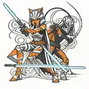 Ahsoka Tano vs Darth vader tattoo design idea