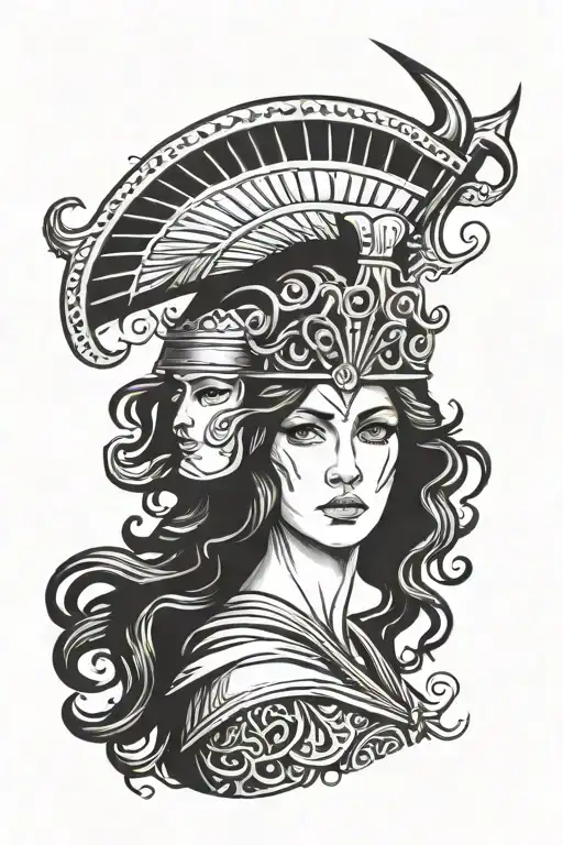 trojan war helen of troy  tattoo design idea