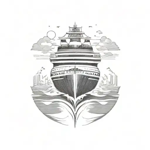 cruise ship tattoo design idea