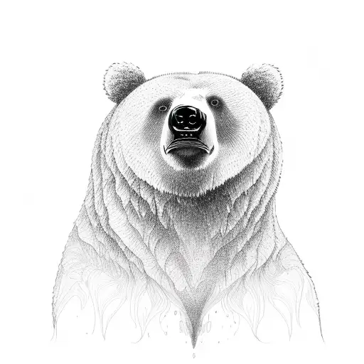 Bear dripping ink sketch  tattoo design idea