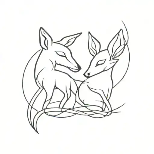 two kindred spirits tattoo design idea