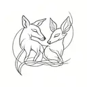 two kindred spirits tattoo design idea