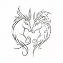 two kindred spirits tattoo design idea