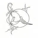 two kindred spirits tattoo design idea