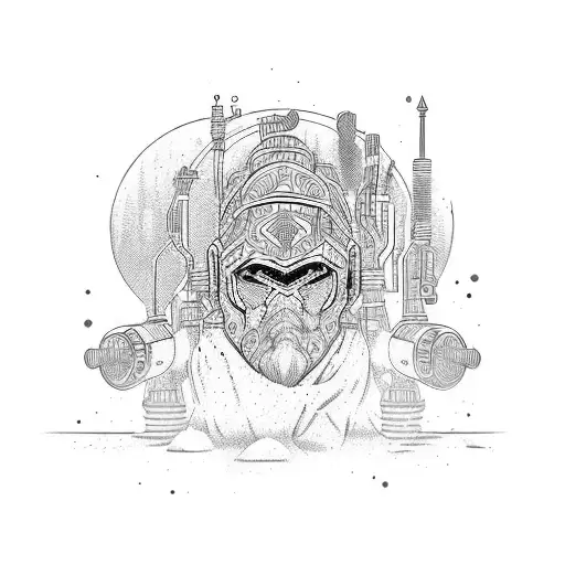 nomad venturer traveling monk tattoo design idea