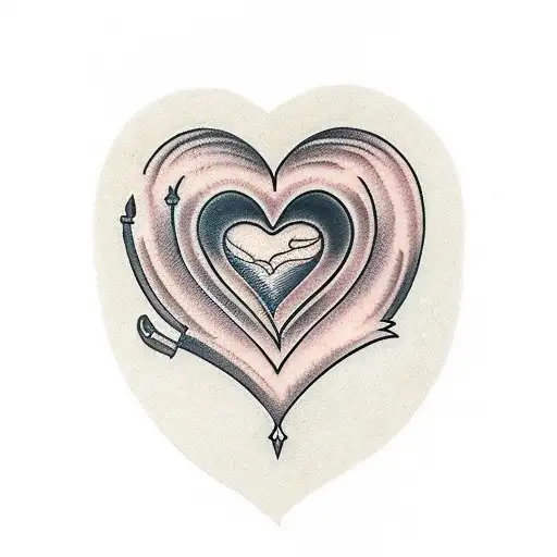heart with dagger tattoo design idea