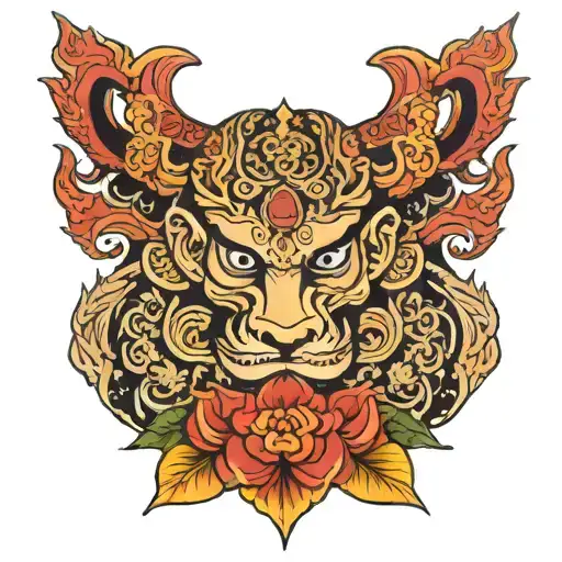 lao asian tattoo design idea