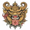 lao asian tattoo design idea