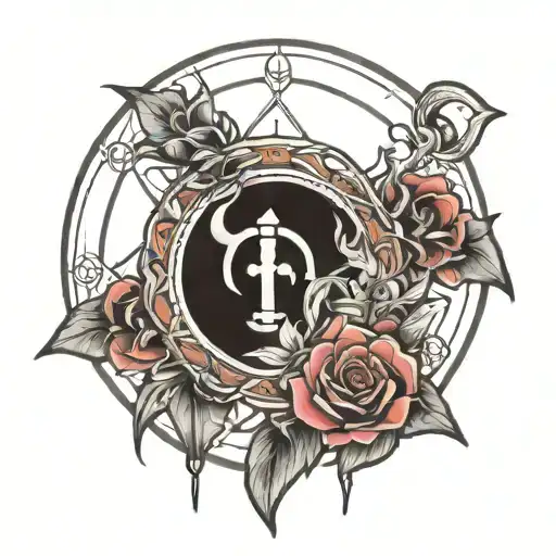 "broken halos that used to shine" with a halo hanging on the b    tattoo design idea