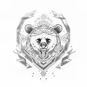 Russian bear powerlifter tattoo design idea