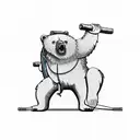 bear is doing deadlift tattoo design idea