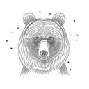 bear is doing deadlift tattoo design idea