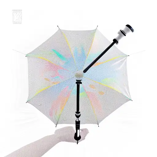 skelton holding umbrella inside rain tattoo design idea