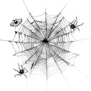 spider web with letters aoc tattoo design idea