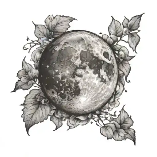 Waxing Gibbous moon  tattoo design idea