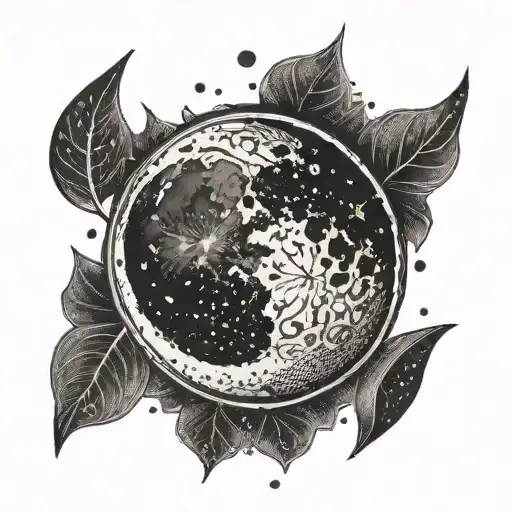 Waxing Gibbous moon phase tattoo design idea
