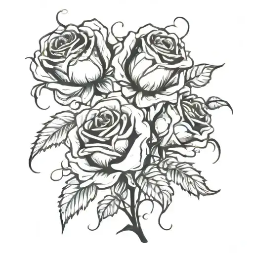 Abstract roses gothic tattoo design idea