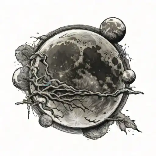 Waxing Gibbous moon phase tattoo design idea