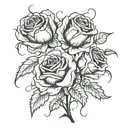 Abstract roses gothic tattoo design idea