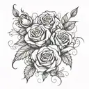 Abstract roses gothic tattoo design idea