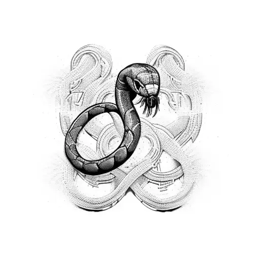 cybernetic snake tattoo design idea