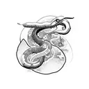 cyberpunk snake tattoo design idea