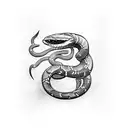 cyberpunk snake tattoo design idea