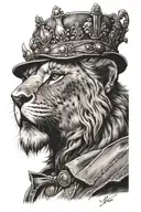 leon con corona tattoo design idea