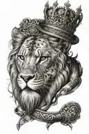leon con corona tattoo design idea