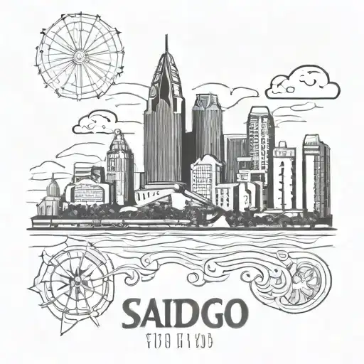 San diego skyline include coronado tattoo design idea