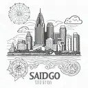 San diego skyline include coronado tattoo design idea