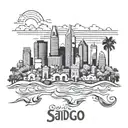 San diego skyline include coronado tattoo design idea
