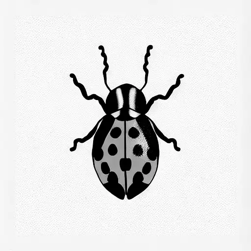 Ladybug on burdock leaf tattoo design idea