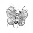 Ladybug on burdock leaf tattoo design idea