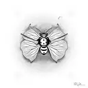 Ladybug on burdock leaf tattoo design idea