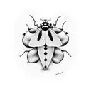 Ladybug on burdock leaf tattoo design idea