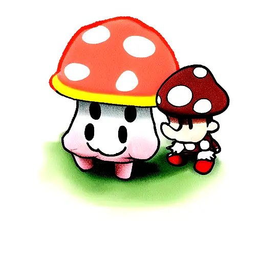 mario with mushroom tattoo design idea