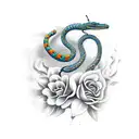 cobra com flores tattoo design idea