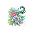 cobra com flores tattoo design idea