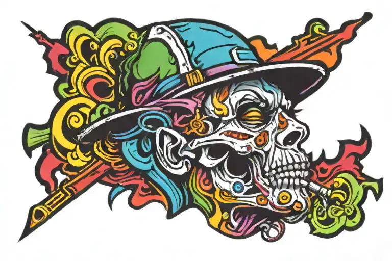 Gangster head tattoo design idea