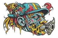 Gangster head tattoo design idea