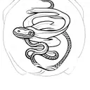 snake dagger tattoo design idea