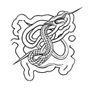 snake dagger tattoo design idea