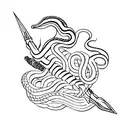 snake dagger tattoo design idea