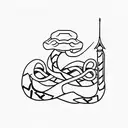 snake dagger tattoo design idea