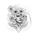 Gemini wildflowers savage tattoo design idea